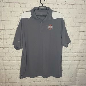 Holloway Ohio State Buckeyes Golf Polo Shirt Mens XL Gray Embroidered